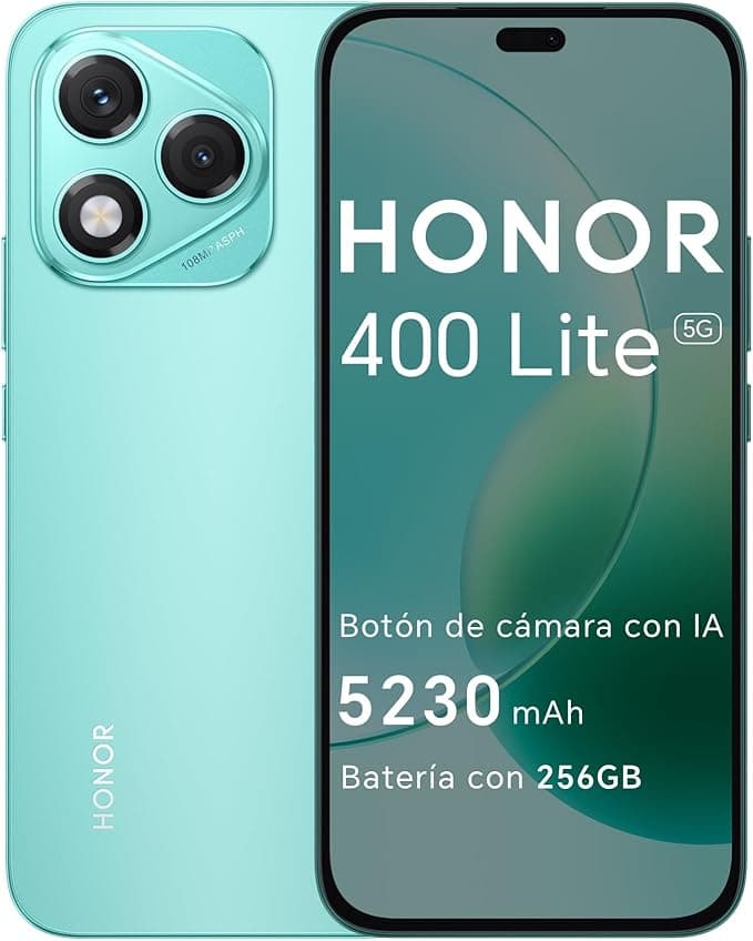 Honor Lit 5G Smartphone de 4 GB + 128 GB, Dual SIM NFC, 10,8 MP com botão com IA, 7 ', ecrã AMOLED Green